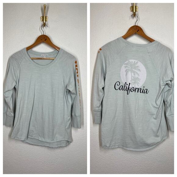 James Perse Womens Cotton Slub California Top Size 3 US Large Blue Waterier - Picture 1 of 6